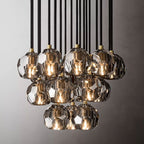 Belle De Crystal Ball Round Cluster Chandelier 19" - Yami Lightings