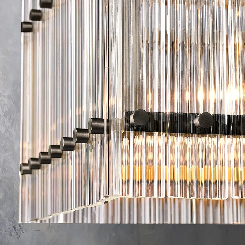 Marcia Glass Rectangular Chandelier 54" - Yami Lightings