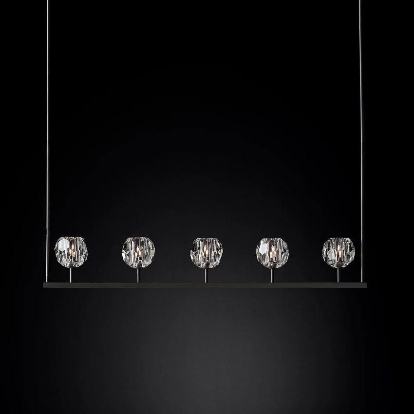 Belle De Crystal Linear Chandelier W 48" - Yami Lightings