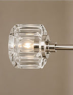 Demeart Mobile Linear Brass Chandelier with YMceted Glass Shades