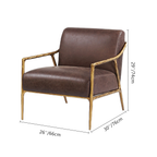 Thaddeus Brown Leather Accent Chair