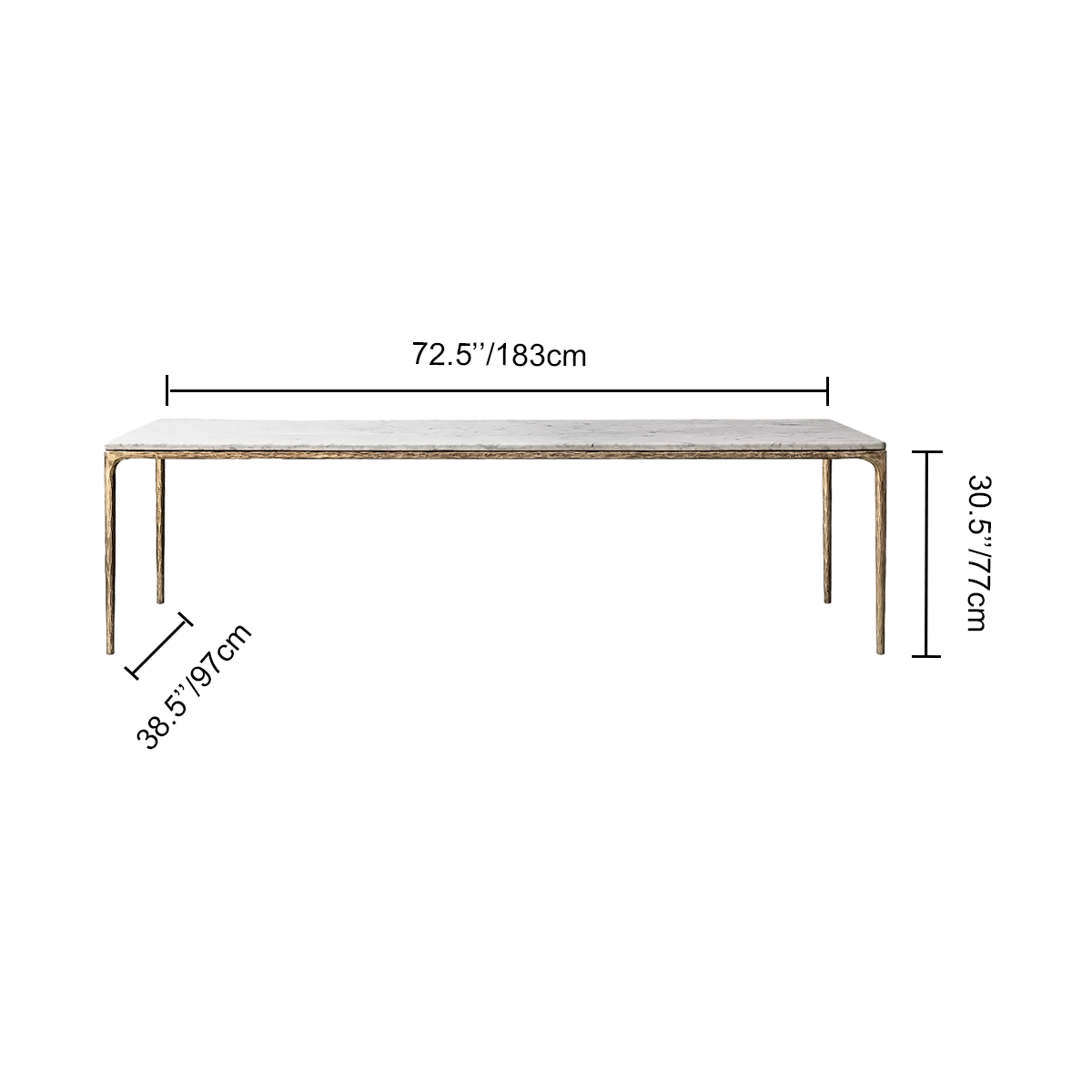 Thaddeus Marble Rectangular Dining Table