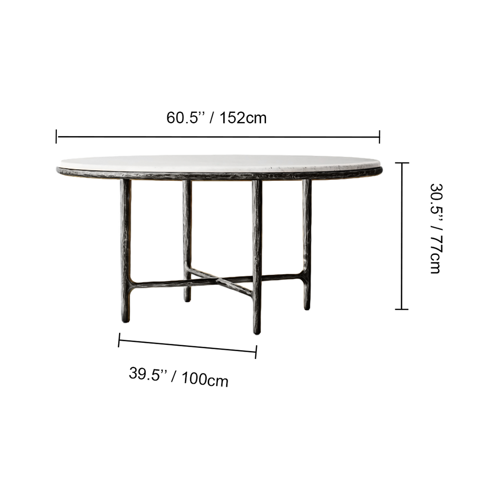 Thaddeus Marble Round Dining Table