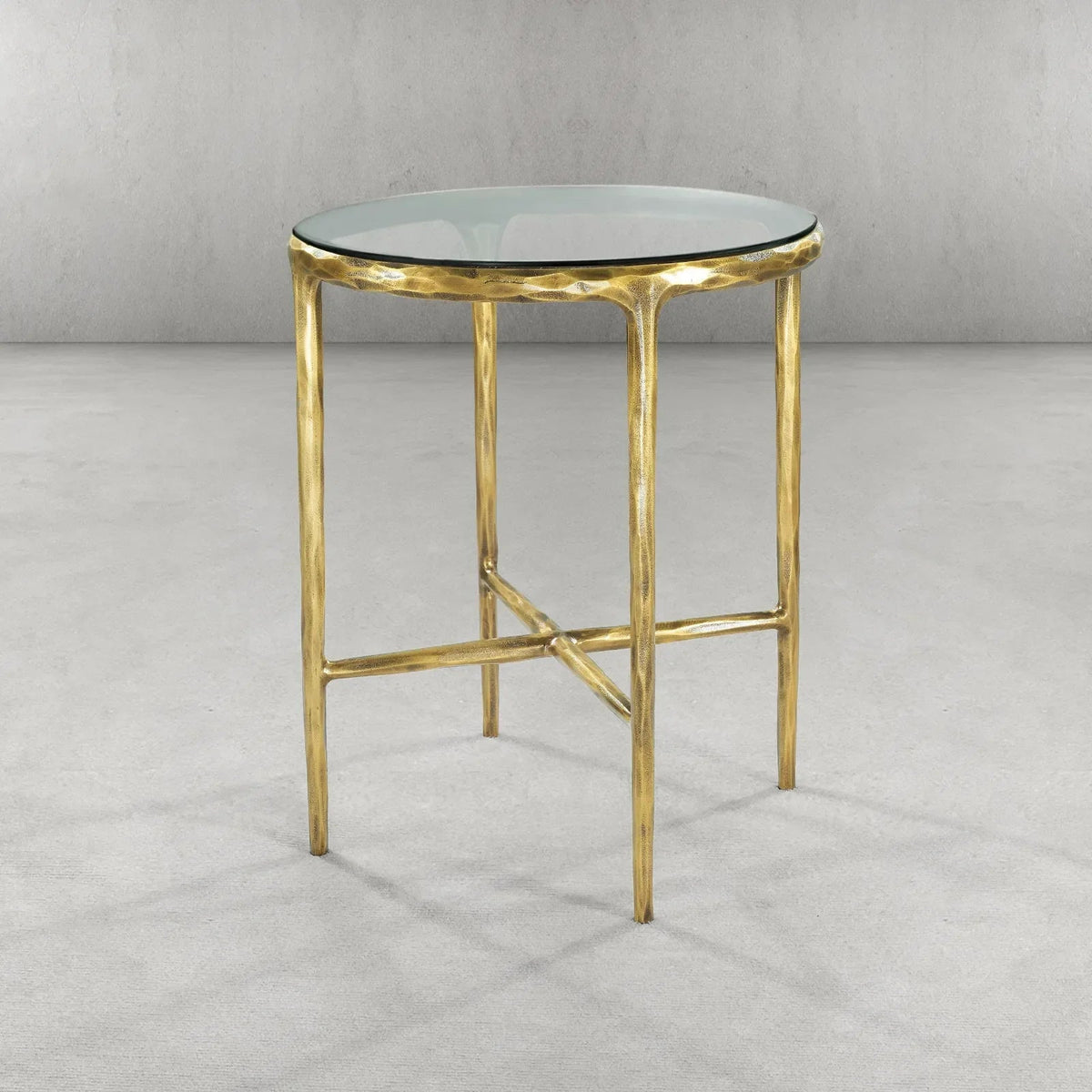 Thaddeus Glass Round Side Table 18" 22"