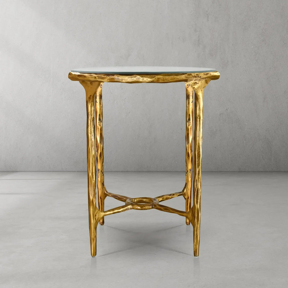 Thaddeus Glass Round Side Table 18" 22"