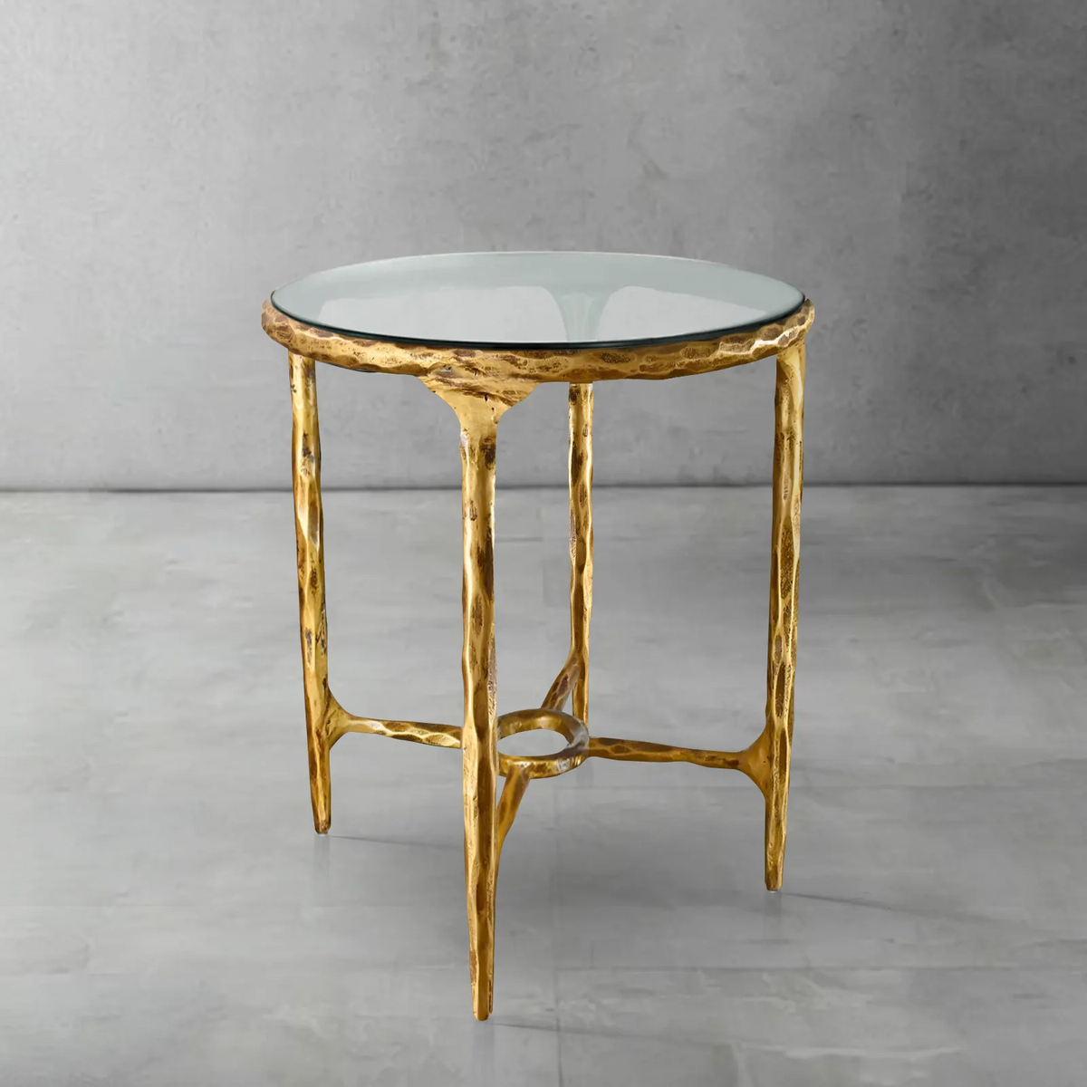 Thaddeus Glass Round Side Table 18" 22"