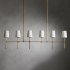 Art Fabric Lamp Shade Linear Chandelier 51" 62"