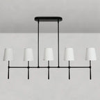 Art Fabric Lamp Shade Linear Chandelier 51" 62"