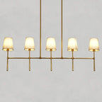 Art Fabric Lamp Shade Linear Chandelier 51" 62"
