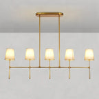 Art Fabric Lamp Shade Linear Chandelier 51" 62"