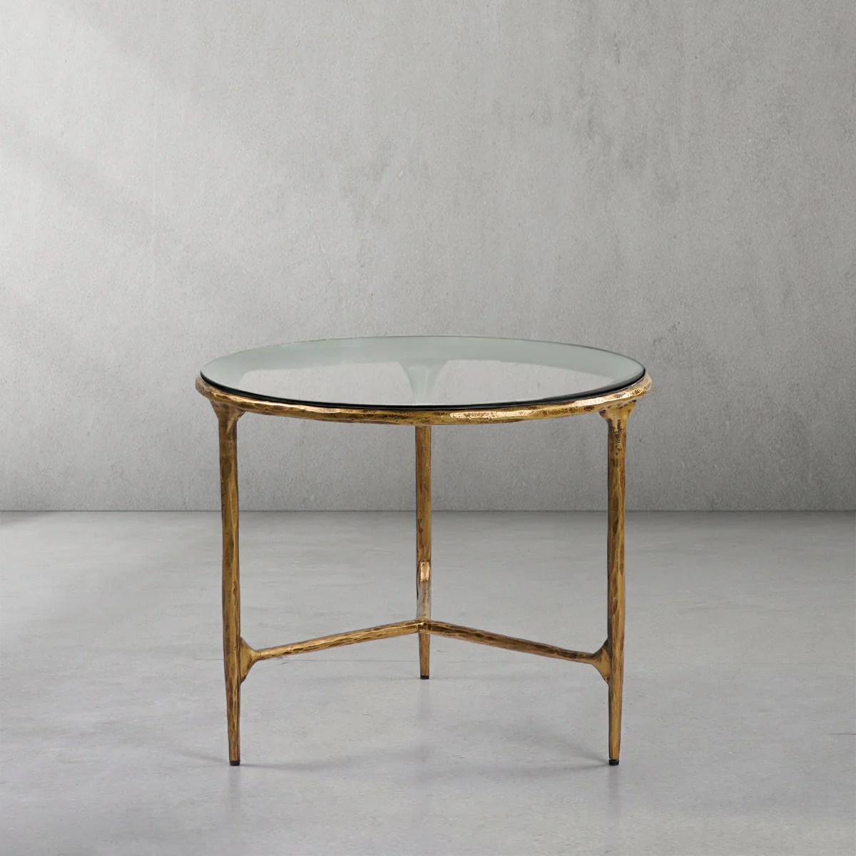 Thaddeus Glass Round Side Table 3 Leg 24"D