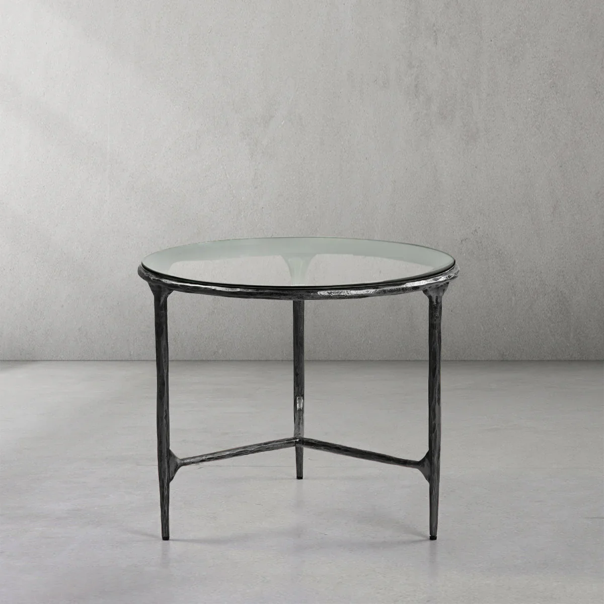 Thaddeus Glass Round Side Table 3 Leg 24"D