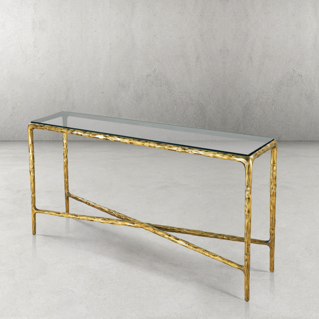Thaddeus Rectangle Glass Console Table 60" 72"