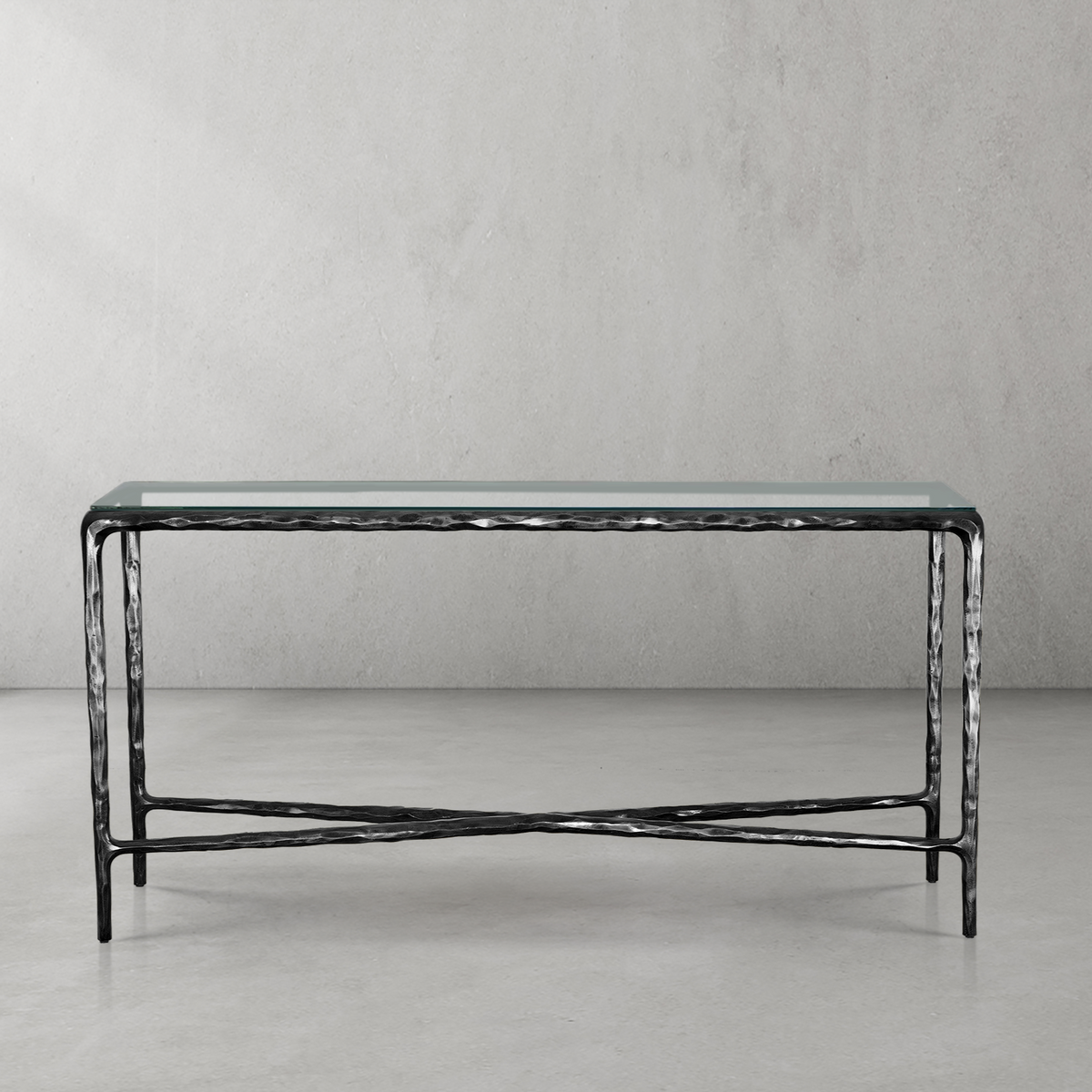 Thaddeus Rectangle Glass Console Table 60" 72"